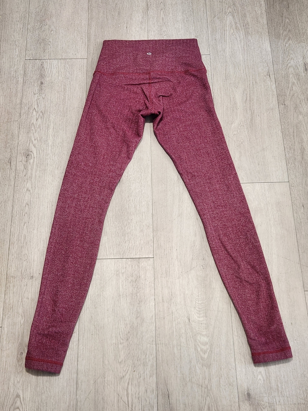 Lululemon Heathered Herringbone Wunder Under Leggings - Size 4 Burgundy